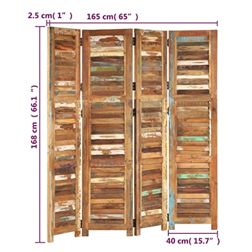 Room Divider 66.1" Solid Wood Reclaimed,Reclaimed Wood Room Divider: Privacy Screen for Bedroom, Living Room, and Office Dividers for Home & Kitchen
