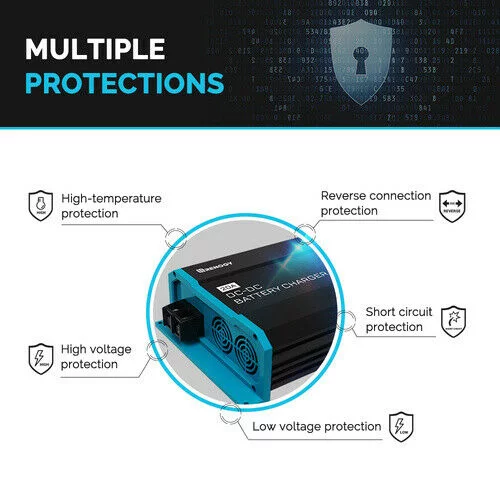 Renogy 12V 20A DC to DC On-Board Battery Charger for Flooded, Gel, AGM, and Lithium, Using Multi-Stage Charging in RVs, Commercial Vehicles, Boats, Yachts, 20A