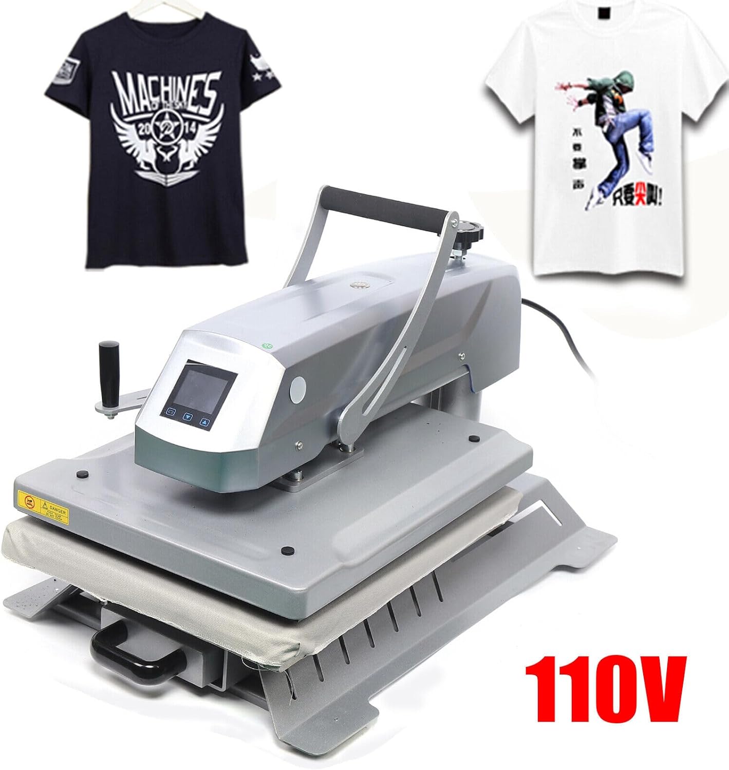 Auto Open Heat Press Machine, 16x20 Inch Clamshell Heat Press Auto Open, Digital Clam Heat Press for T Shirts Bags Mouse Pads More, Home Heat Transfer Machine for Gifts Business, silvery