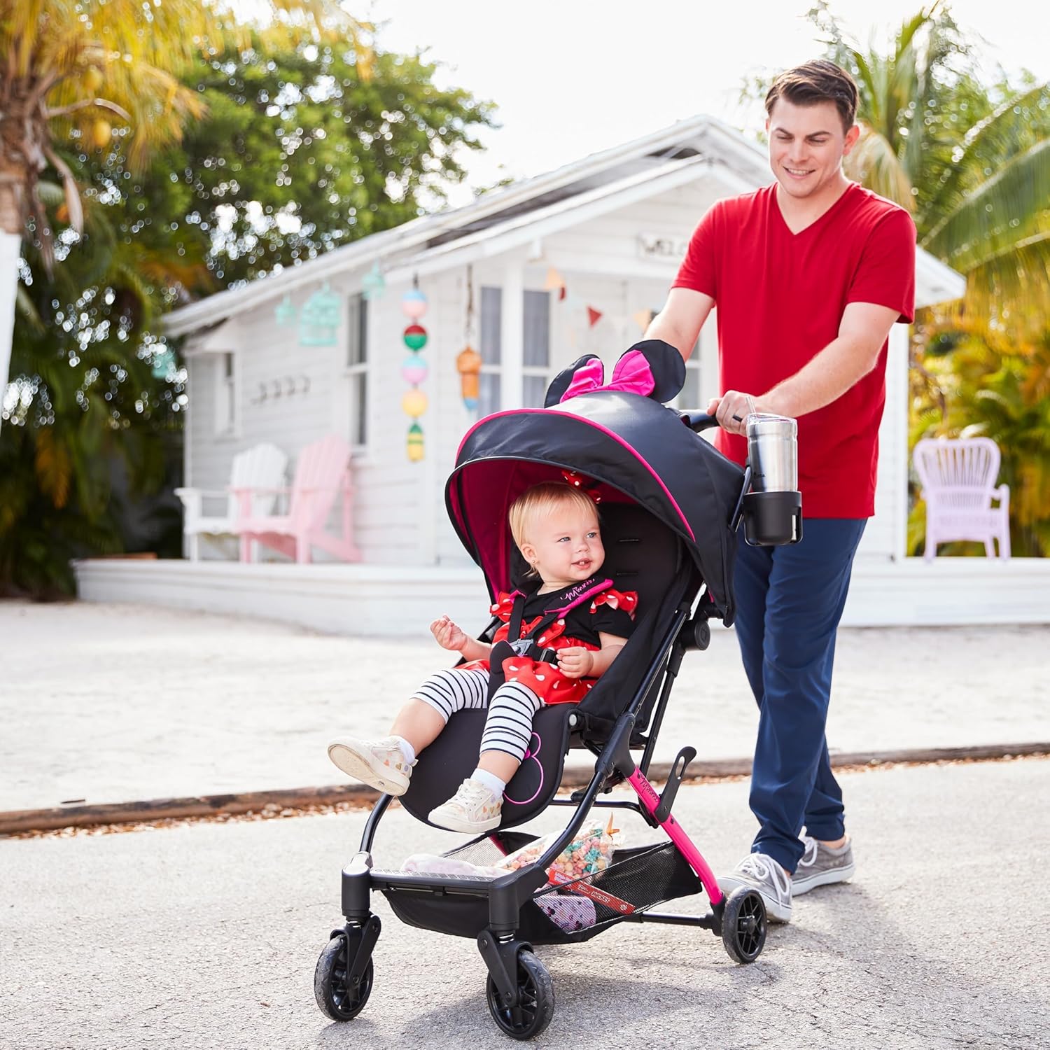 Disney Minnie Mouse Teeny Ultra Compact Stroller, Let's Go Minnie!