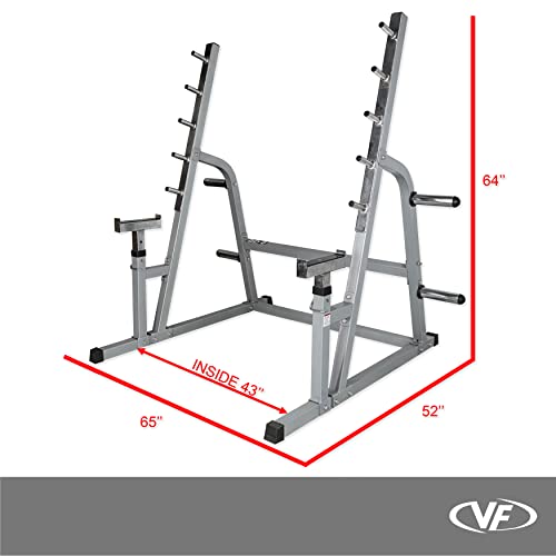 Valor Fitness Bench Press and Squat Rack Combo Half Power Cage w/ Adjustable Spotter Arms