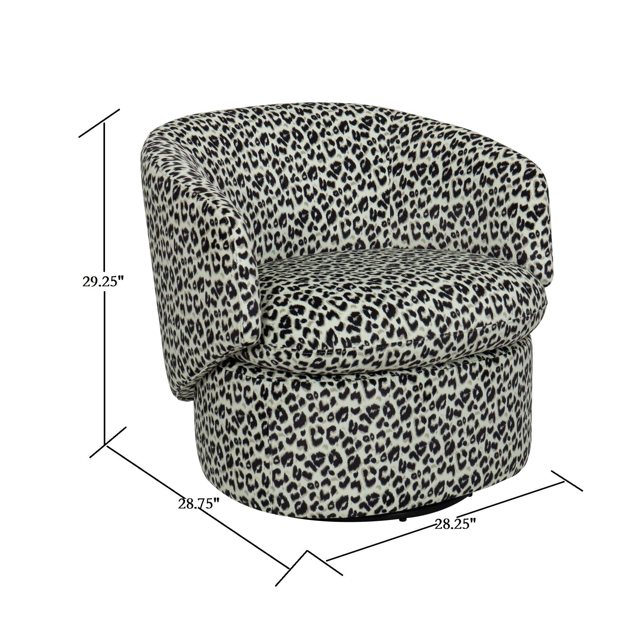 Achorn Swivel Barrel Chair - Leopard