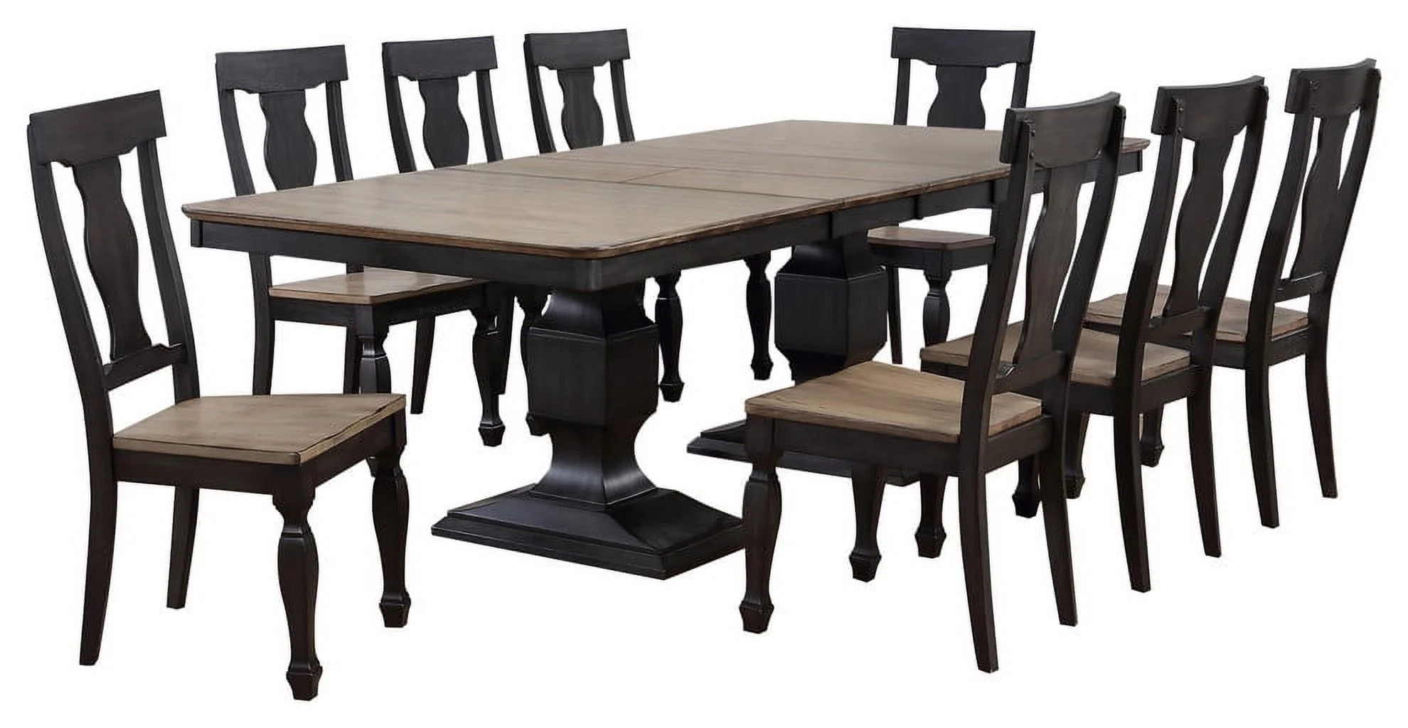 Lowel 9 Piece Formal Dining Room Set, Extendable Table & 8 Chairs