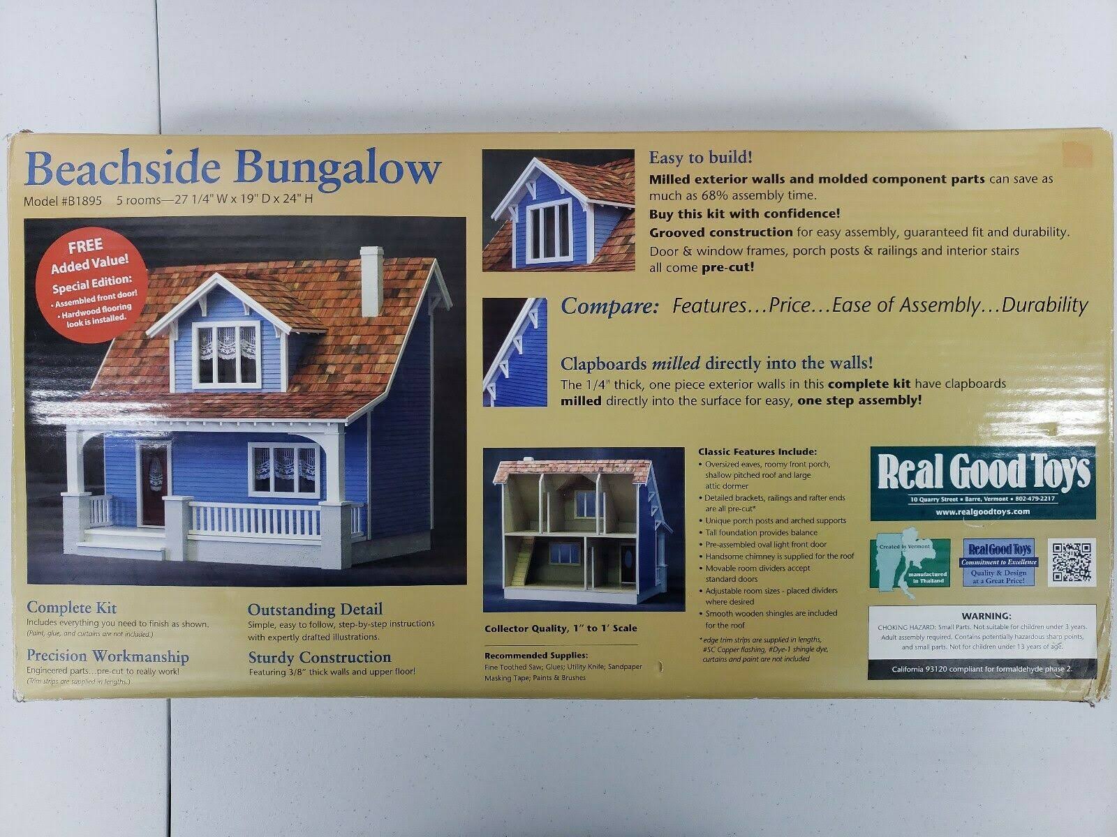 Real Good Toys Beachside Bungalow Dollhouse Kit - 1 inch Scale