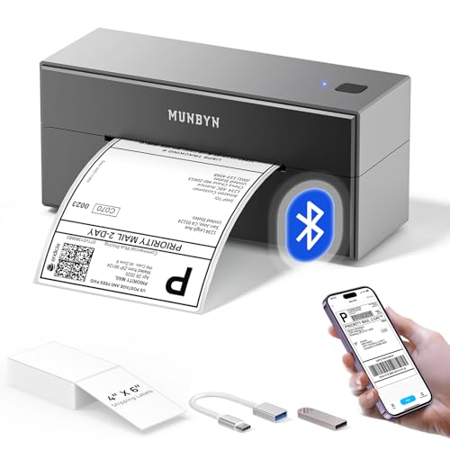 MUNBYN Wireless Thermal Label Printer, Wi-Fi High Speed 4x6 Shipping Label Printer for Small Business & Package, Multi-Task Printing Printer Widely Used for Etsy, Ebay, Amazon, Shopify, USPS and More