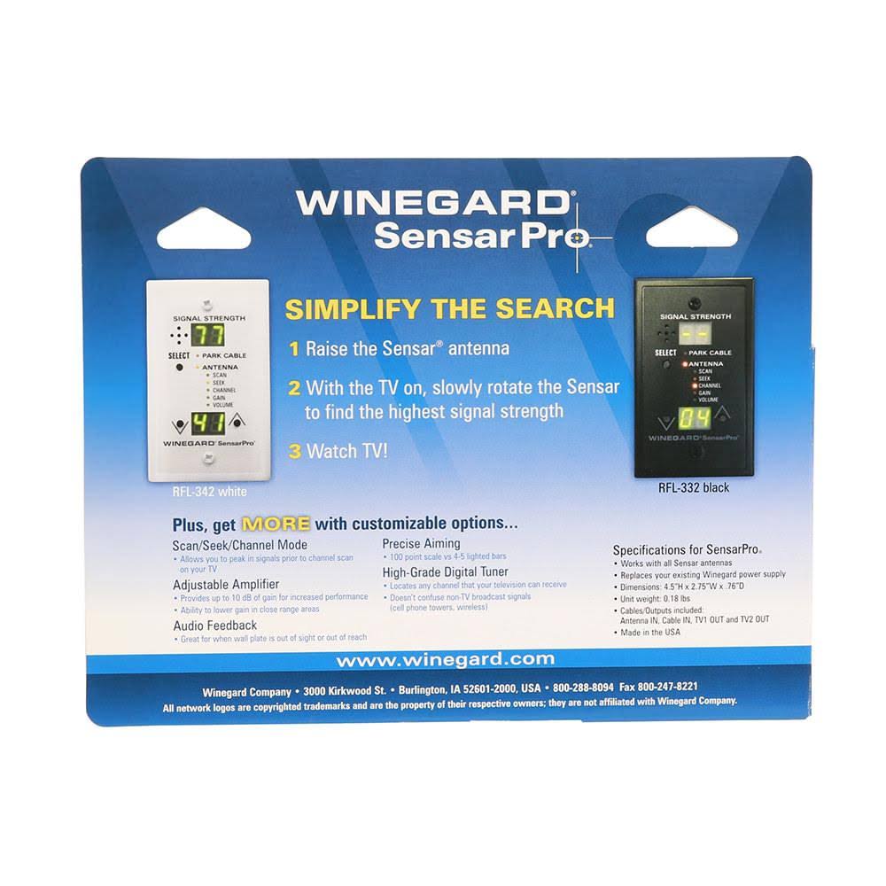 Winegard SensarPro TV Signal Meter - White, Rfl-342