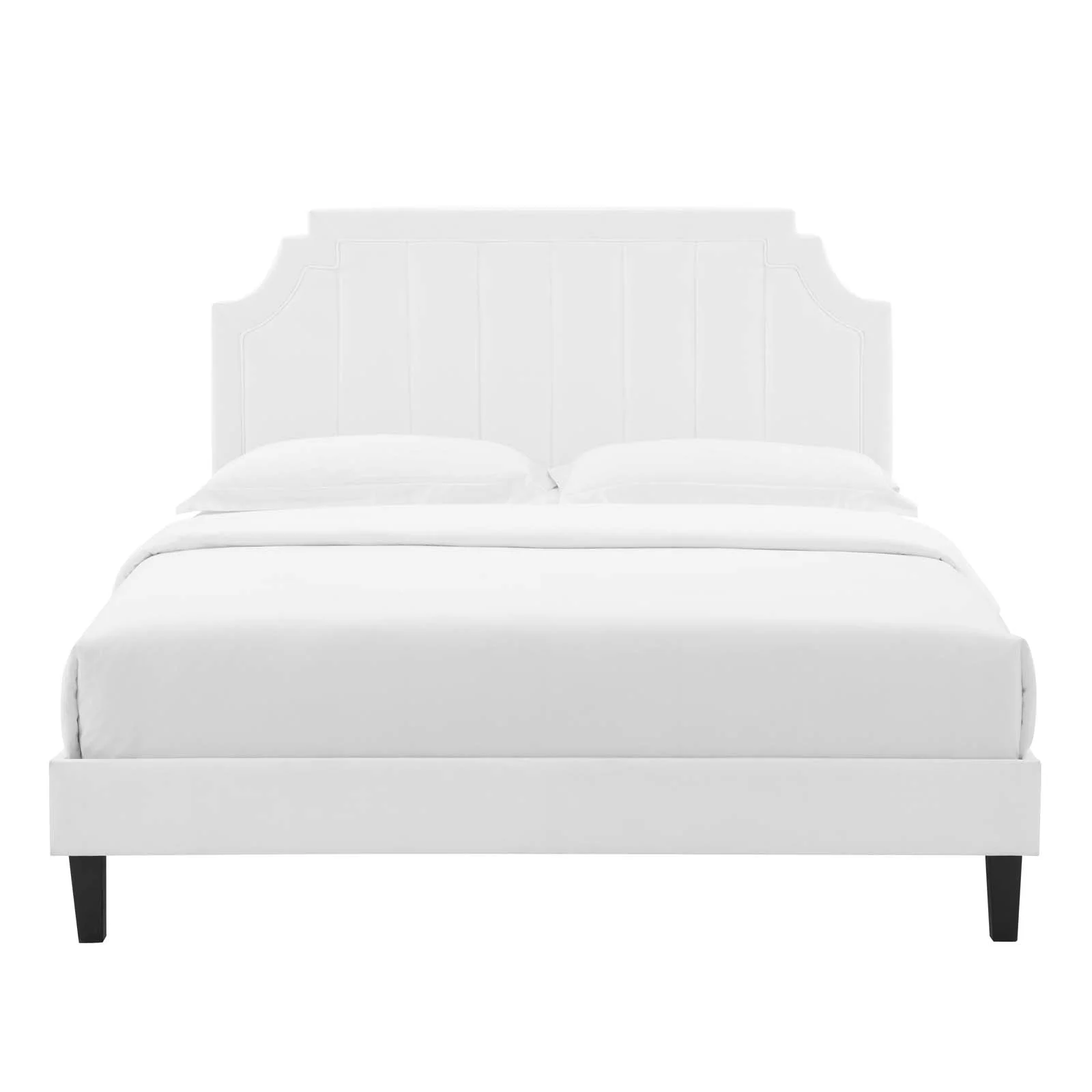 Modway Sienna Performance Velvet King Platform Bed in White