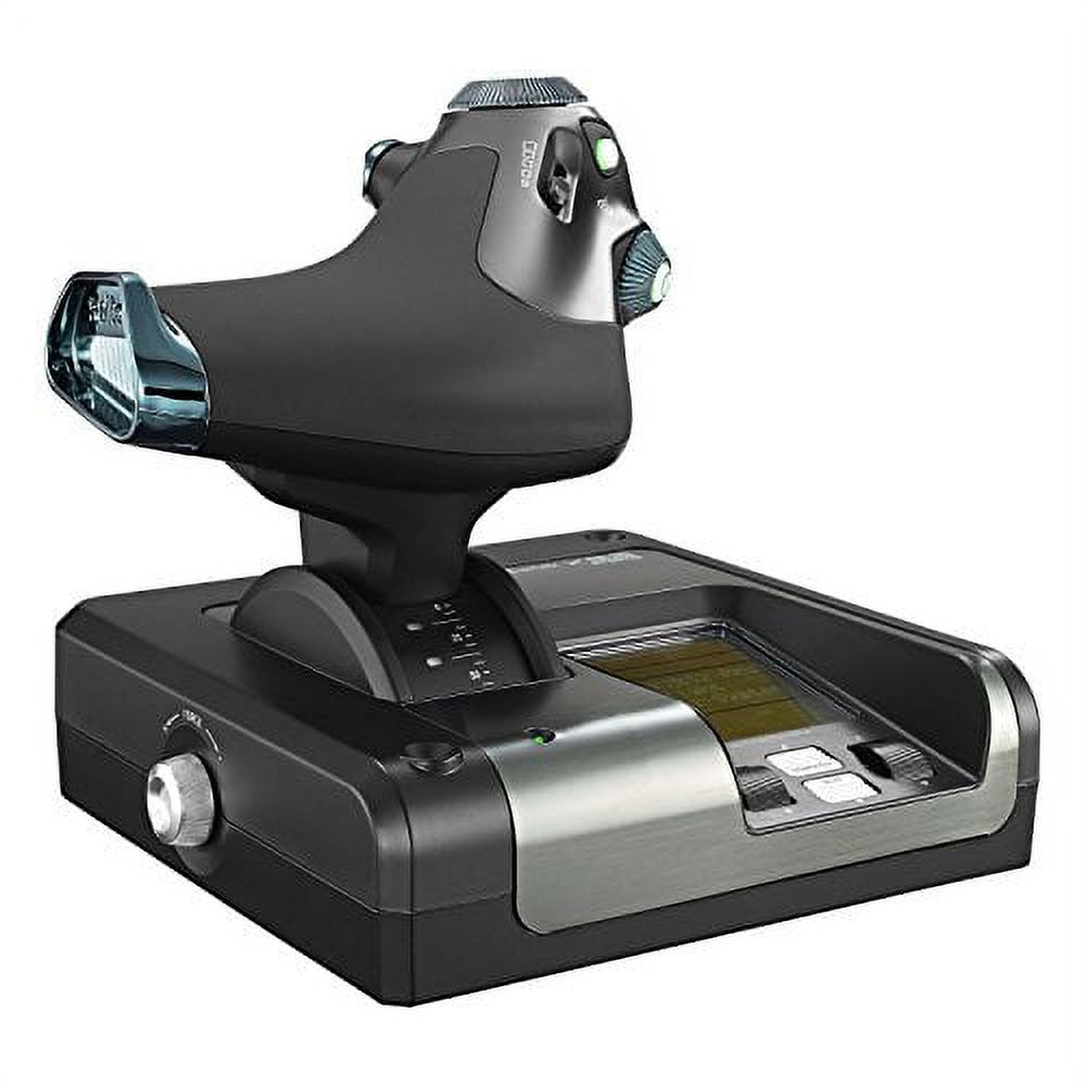 Logitech G Saitek X52 Pro Flight Control System, Controller and Joystick Simulator, LCD Display, Illuminated Buttons, 2xUSB, PC - Black/Silver