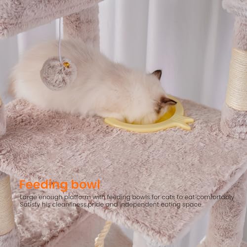 Heybly Gothic Cat Tree,78 inch Multi-Level Tall Cat Tower for Indoor Cats,2 Widened Plush Perches Cat Condo with Scracthing Board and Big Caves,Black and Red HCT033BR