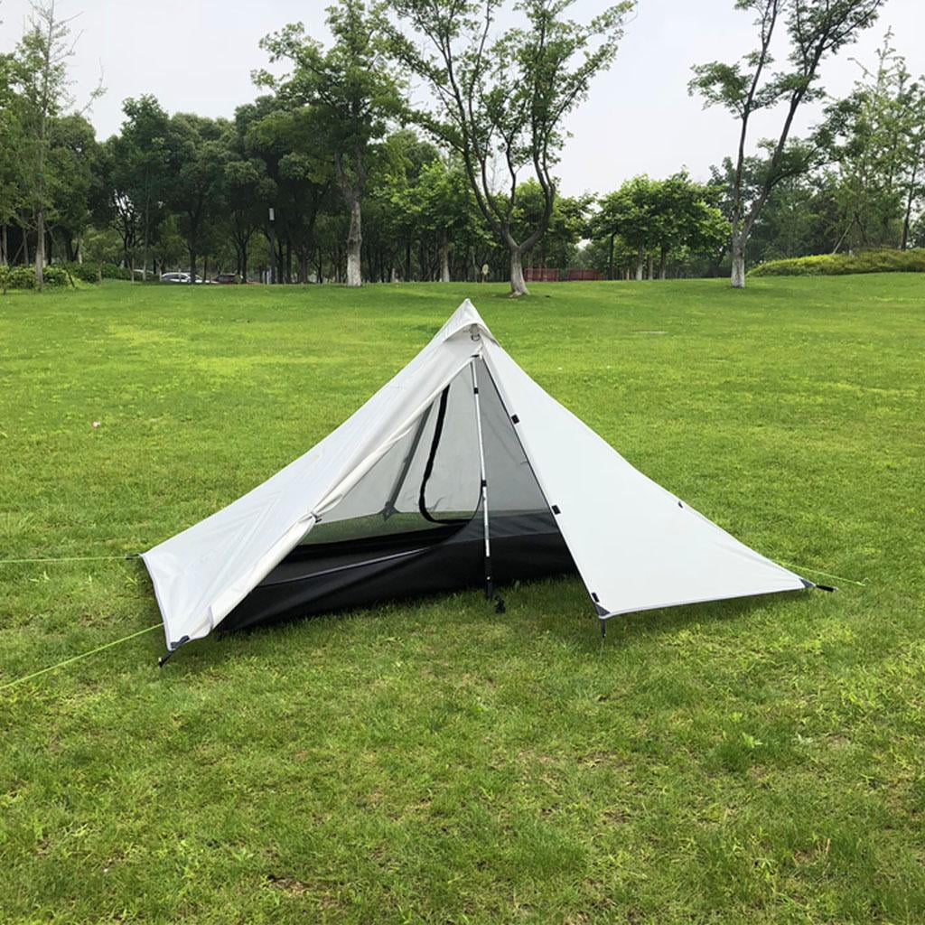 1 Person 3- Waterproof Camping Outdoor Tent Backpacking Hiking Gray White