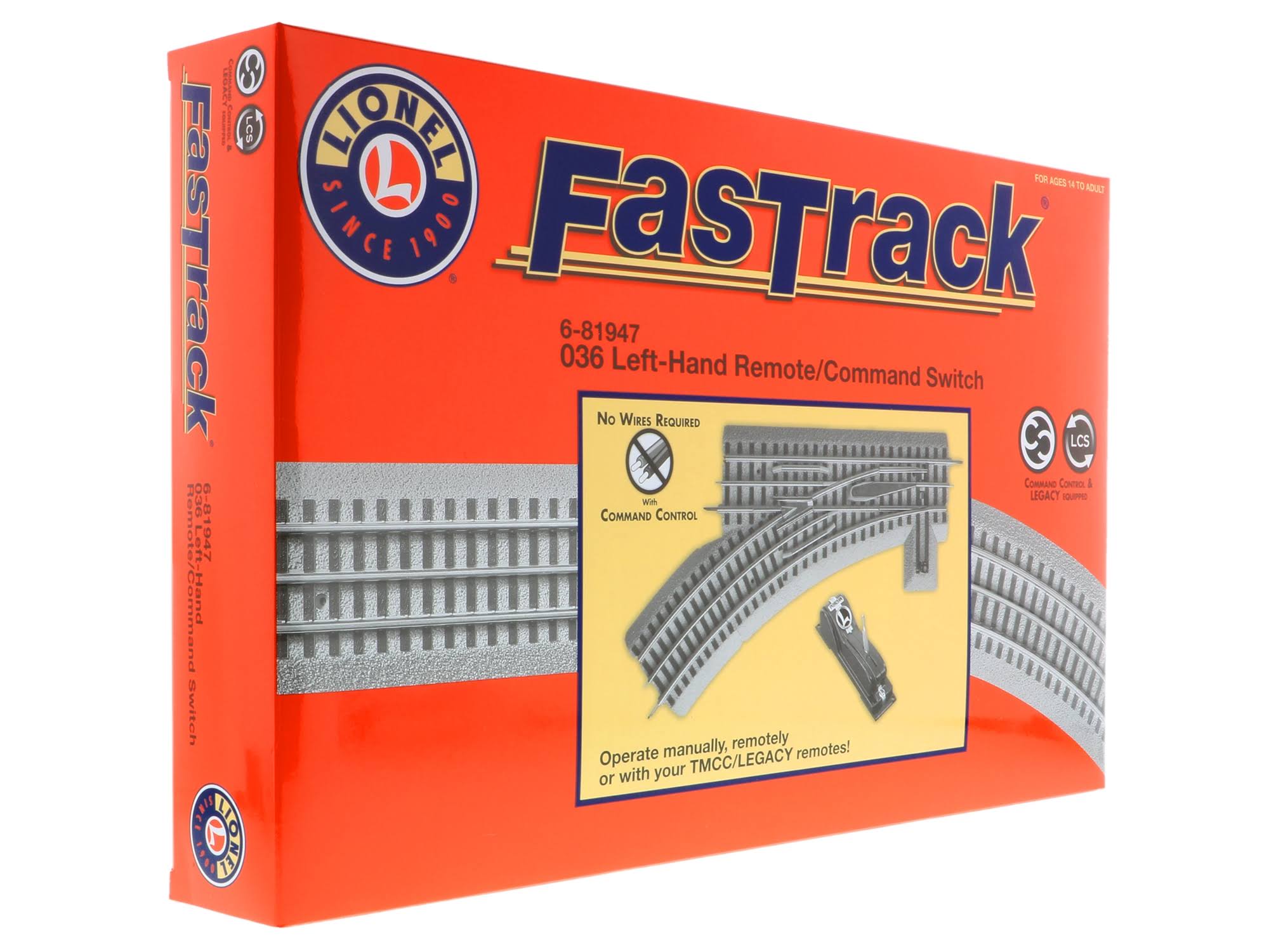 Lionel O-Scale FasTrack O36 Remote/Command Switch - Left Hand