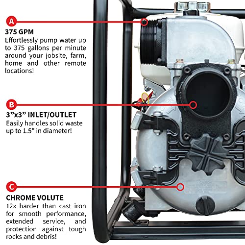 Tomahawk Power TW3 Gas 3" Semi Trash Water Pump