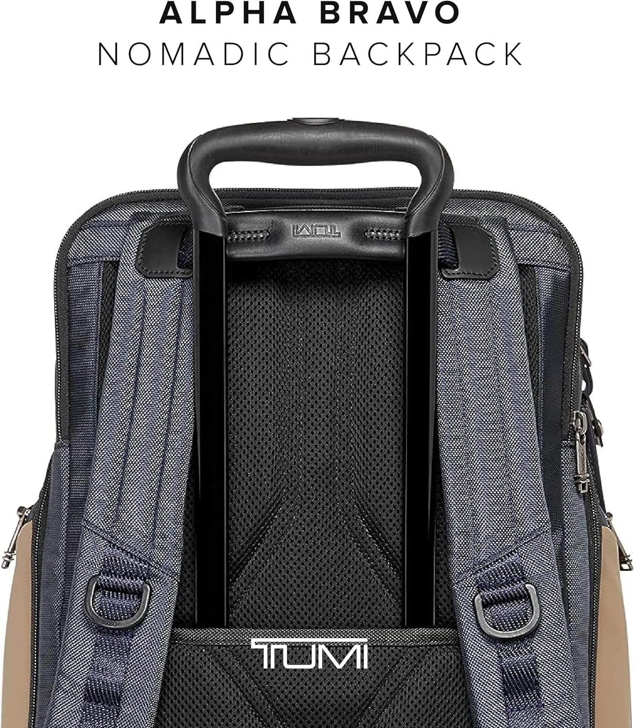 TUMI - Alpha Bravo Nomadic Backpack - Durable Carry On Backpack - 18.8" X 15.0" X 9.0" - Fits up to 15" Laptop - Midnight Navy/Khaki