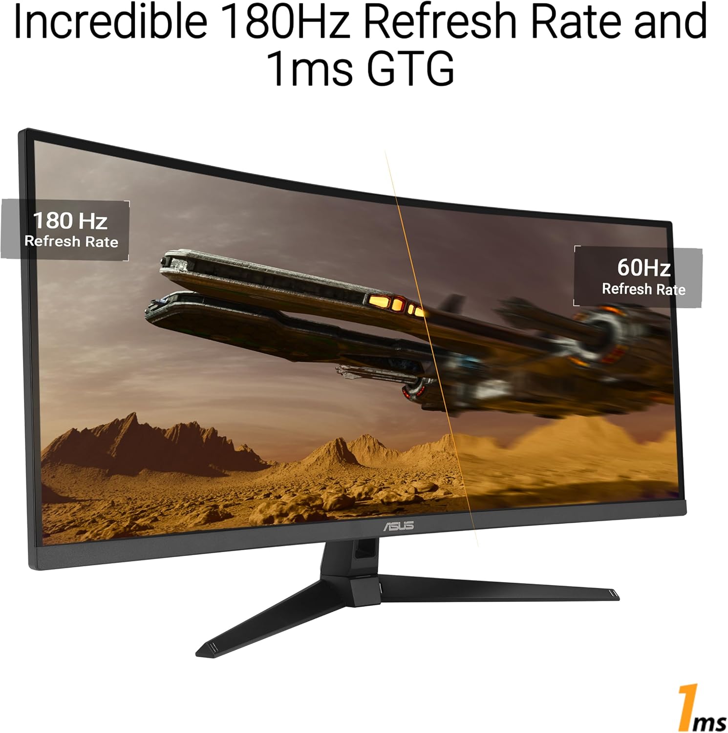 ASUS TUF Gaming 34” Ultra-Wide Curved Monitor (VG34VQ3B) – 21:9 QHD (3440x1440), 180Hz, 1ms, Extreme Low Motion Blur Sync, FreeSync Premium, Speaker, 90% DCI-P3, DisplayWidget Center, 3 yr Warranty