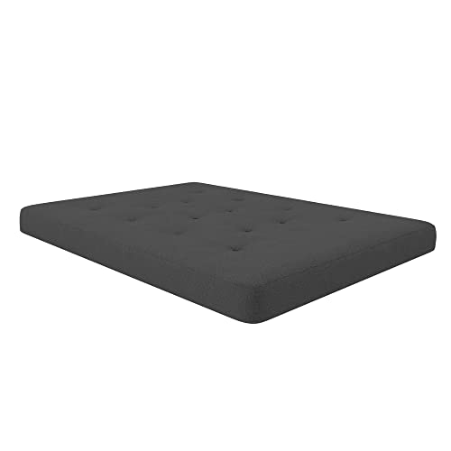 REALROOMS Cozey 6-Inch Bonnell Coil Futon Mattress, Microfiber, Full, Dark Gray