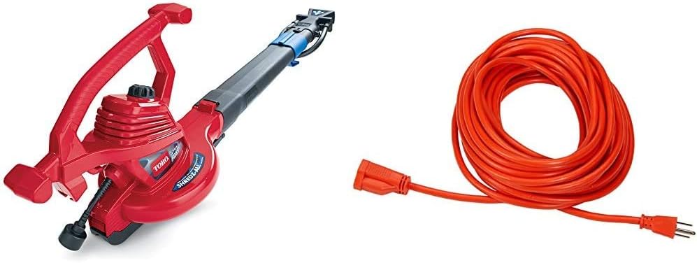 Toro 51621 UltraPlus Leaf Blower Vacuum, Variable-Speed (up to 250 mph) with Metal Impeller, 12 amp,Red
