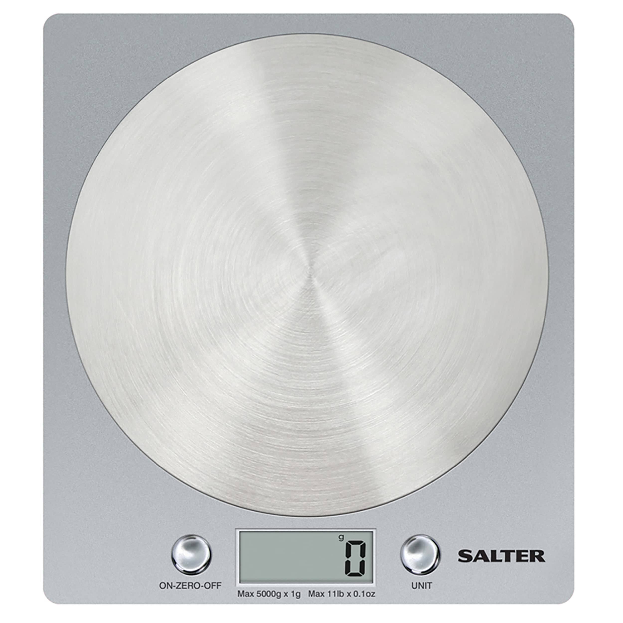 Salter Digital Kitchen Weighing Scales - Slim Design Electronic Cooking Appliance for Home / Kitchen, Weigh Food Up to 5kg Aquat