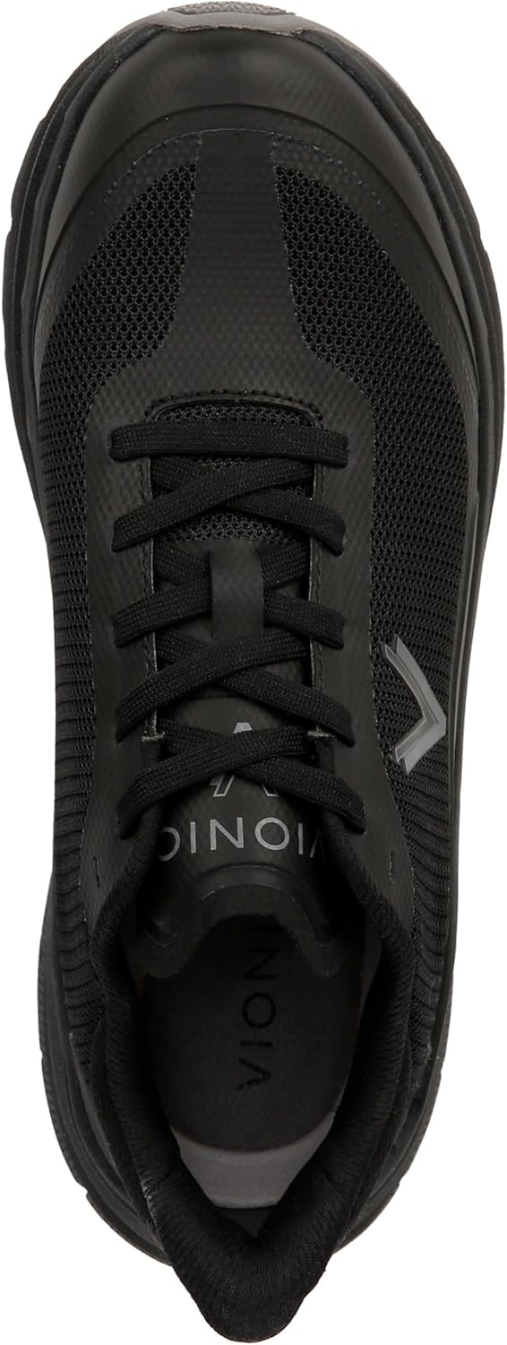 Vionic Women's Walker Walk Max Slip On– Supportive Deep Cushioning Enhanced Performance Walking Sneakers Black Fabric 8 Medium