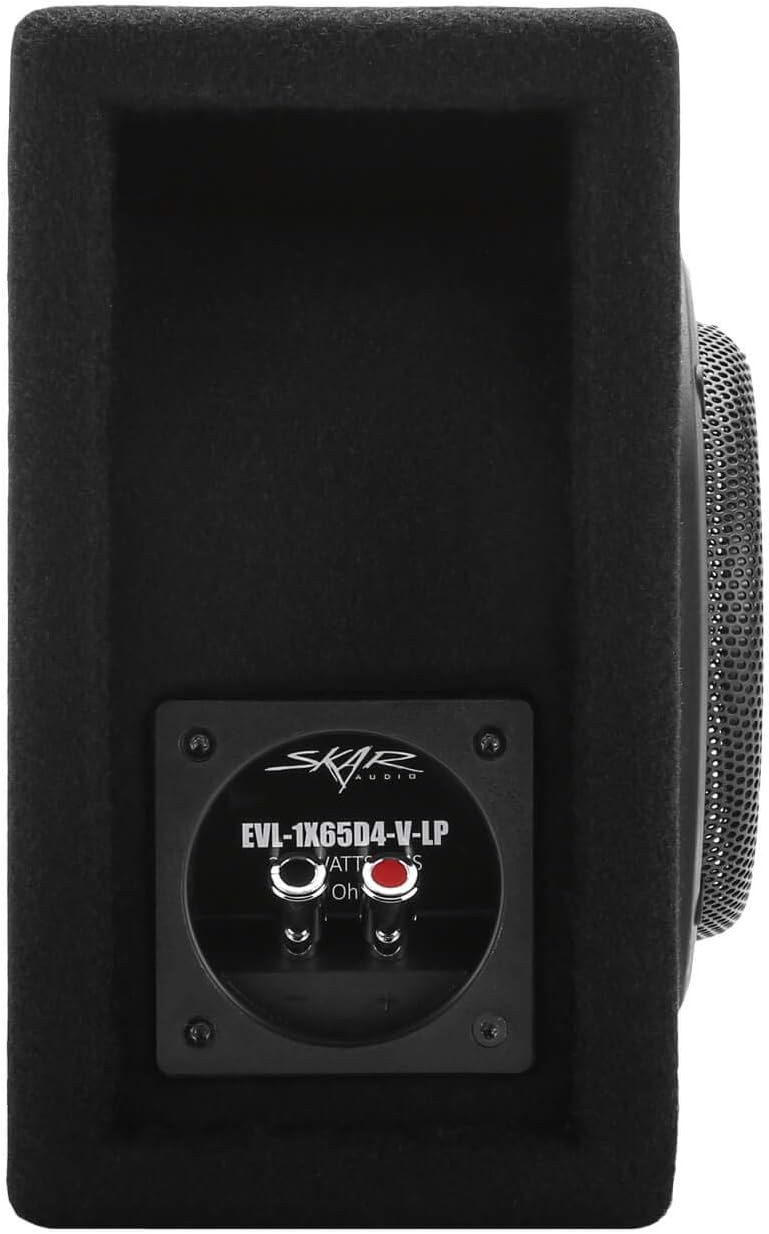 Skar Audio EVL-1X65D4-V-LP 6.5 400 Watt Low Profile Slot Port Loaded Car Subwoofer Enclosure