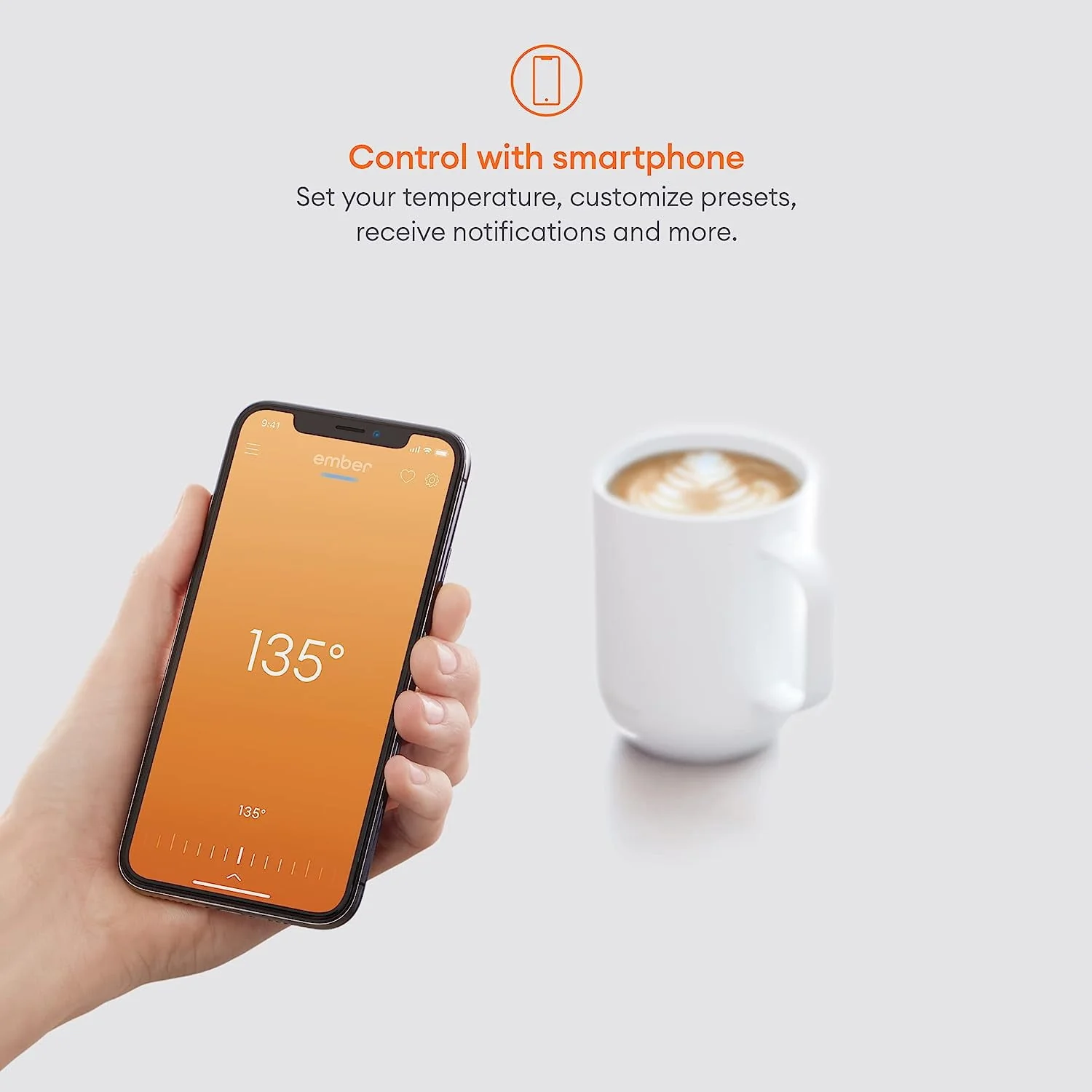 Ember Temperature Control Smart Mug 2, 14 oz, Grey, 80 min Battery Life | App Controlled Heated Coffee Mug | Improved Design with Clear Splash-Proof Sliding Lid
