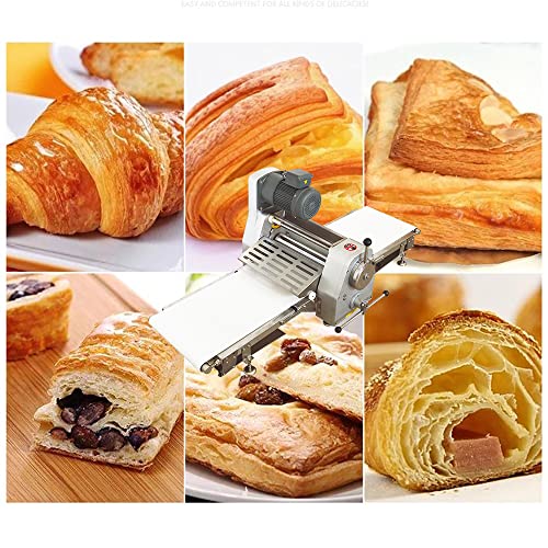 INTBUYING TableTop Dough Sheeter Machine Commercial Reversible Sheeter Croissant Fondant Dough Rollar Press Sheeter for Pie Crust Crisp Cookie Bakery/Home Bread Dough Equipment 550W 110V