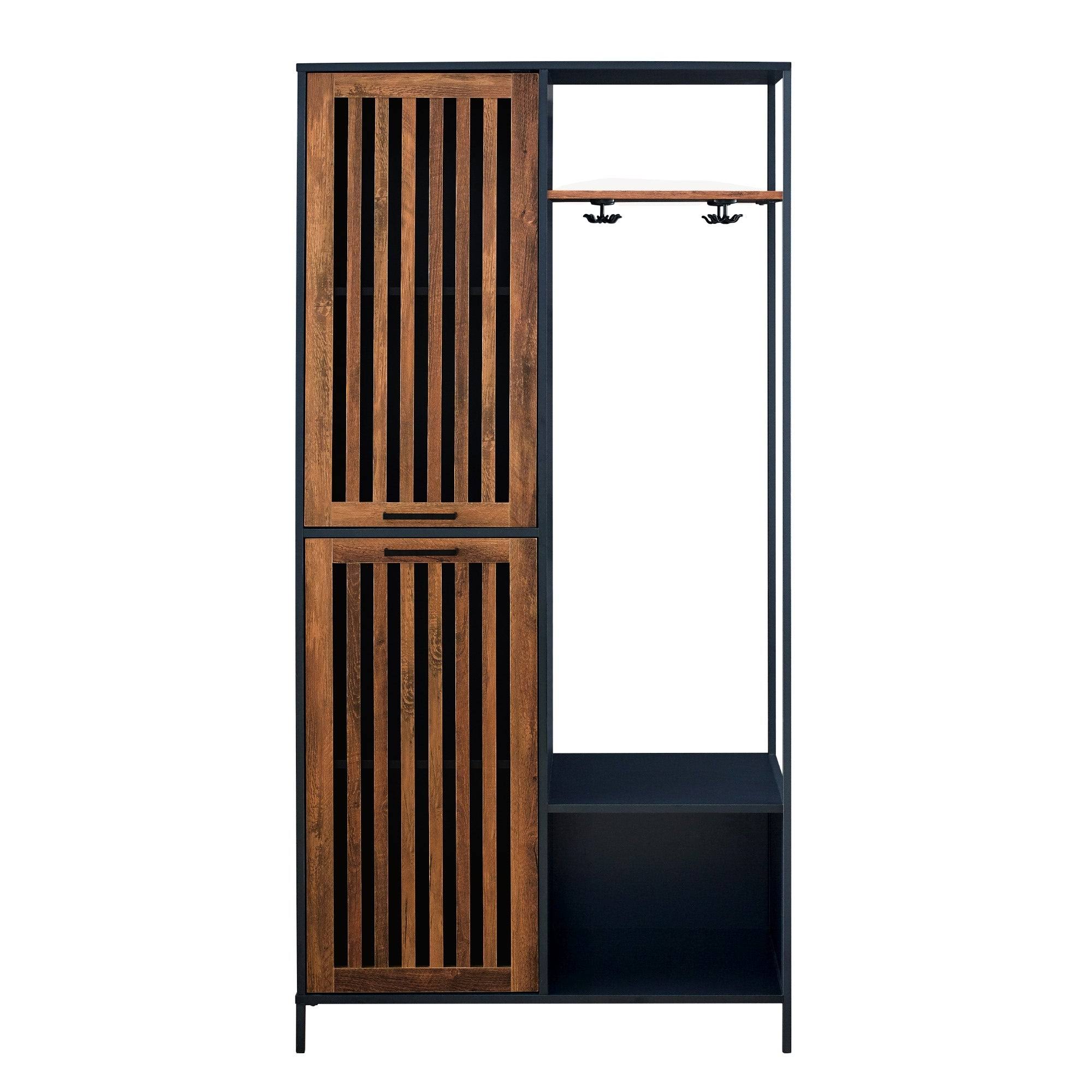 Strick u0026 Bolton 72-Inch Slat Door Hall Tree - Dark Walnut