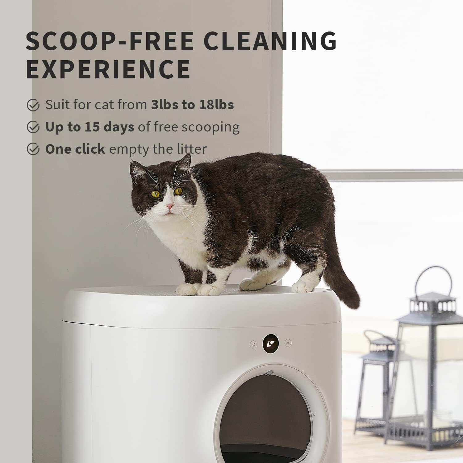 PETKIT PuraX Self-Cleaning Litter Box, Scooping Free and Automatic for Multiple Cats with Mat, xSecure/Odor Removal/APP Control,with Water Bottle