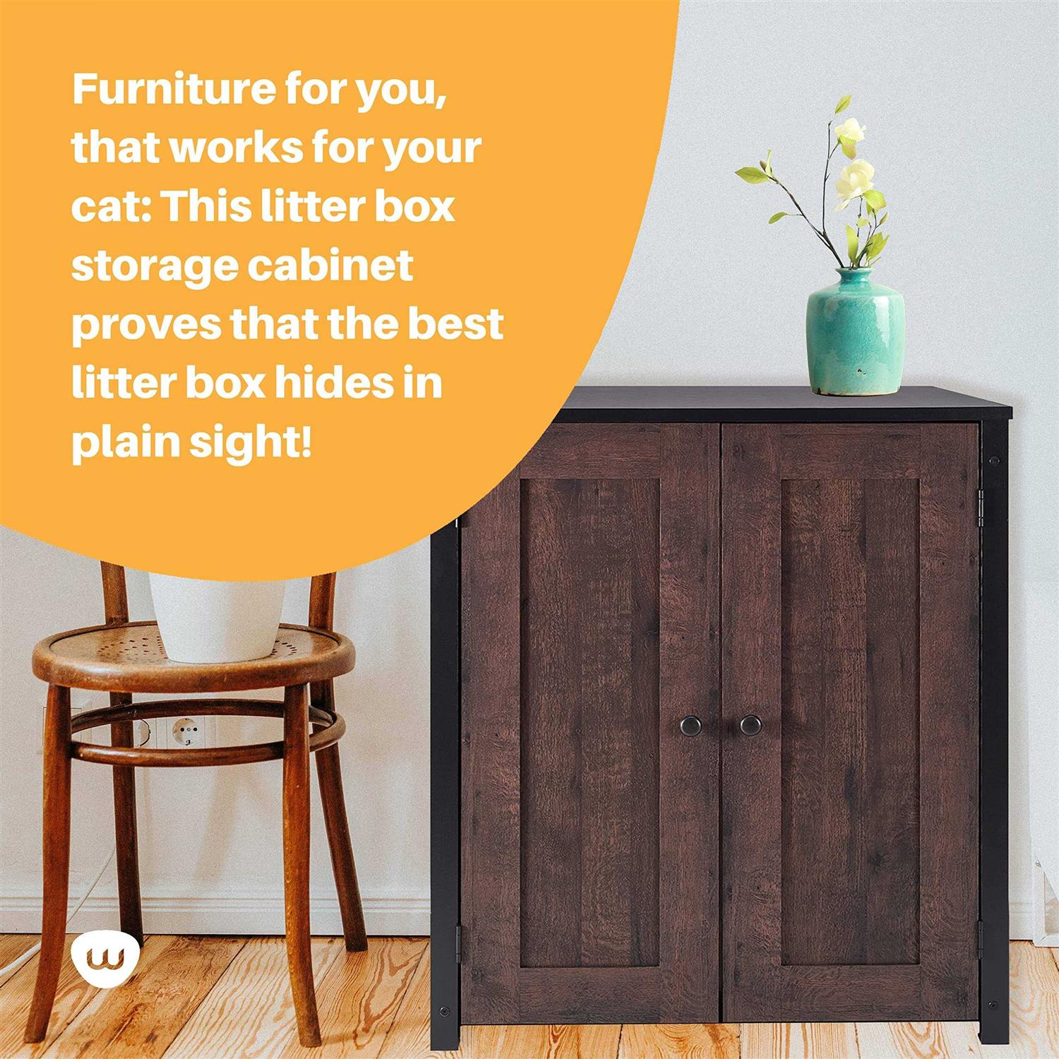 Whisker Storage Cabinet Cat Furniture Farmhouse Style - Pet Supplies online store