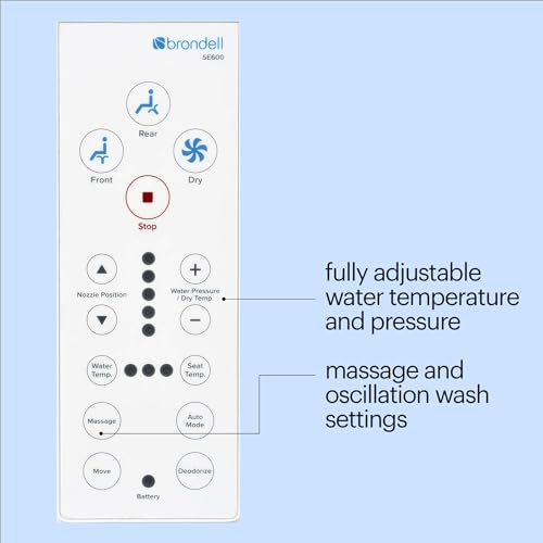 Brondell Swash SE600 Bidet Seat with Air Dryer, Stainless-Steel Nozzle, Nightlight, Deodorizer and Remote Control