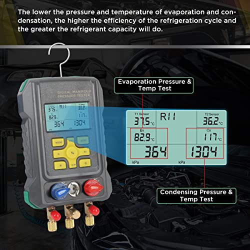 Digital HVAC Manifold Gauge Set Upgraded AC Pressure Gauge Set