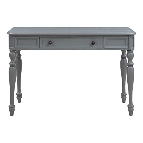 OSP Home Furnishings Country Meadows 48 Inch Writing Desk with Drawer, Antique White