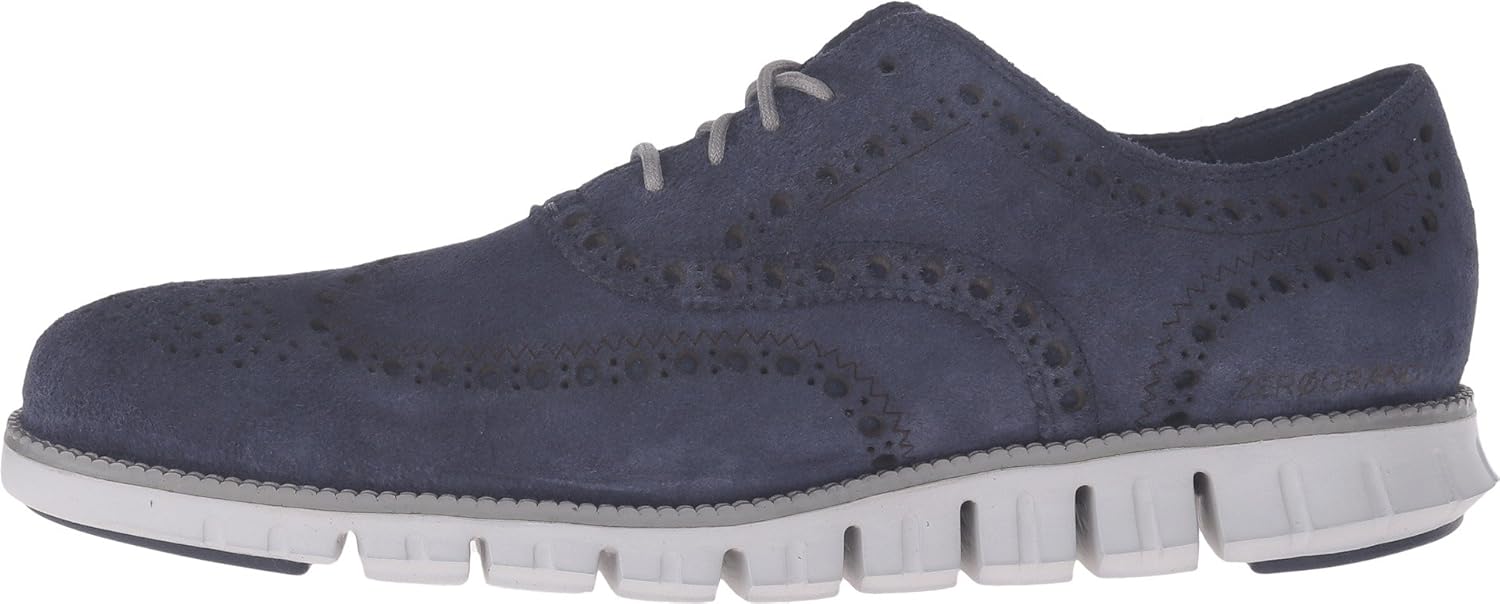 Cole Haan mens Zerogrand Wing Suede Oxford, Marine Blue Suede/Vapor Grey, 7 US