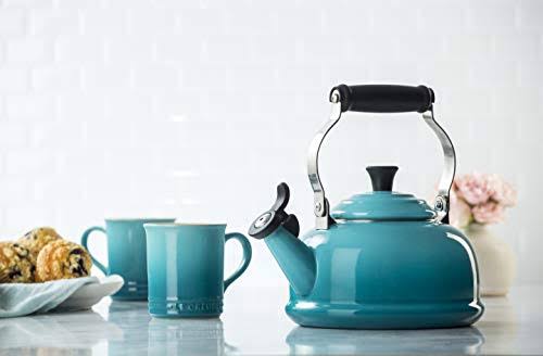 Le Creuset Enamel-on-Steel Whistling 1-4/5-Quart Teakettle, Caribbean