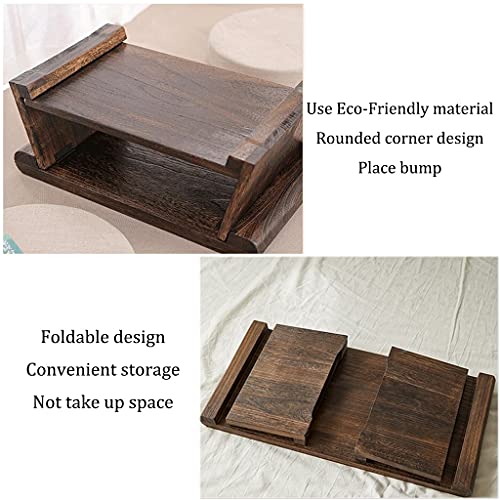 Foldable Coffee Table 2-Story Japanese Tatami Table Coffee Table with Storage Shelf Retro Meditation Low Table (Size : 50x30x20cm)