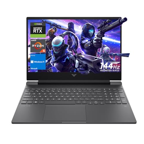HP Victus 15 Gaming Laptop, 15.6" FHD 144Hz Screen, AMD Ryzen 5 7535HS, 16GB DDR5 RAM, 1TB PCIe M.2 SSD, NVIDIA GeForce RTX 2050, HDMI, Webcam, Backlit KB, Wi-Fi 6, Windows 11 Home