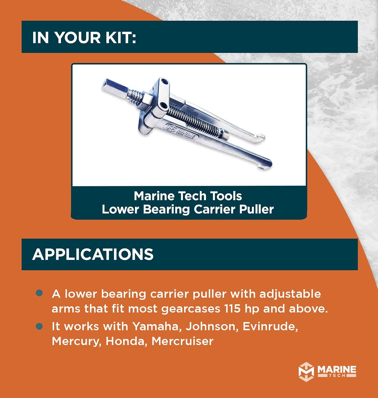 Marine Lower Bearing Carrier Puller �� Lower Unit Bearing Carrier Puller �� Works with Yamaha, Johnson, Evinrude, Mercury, Honda, Mercruiser