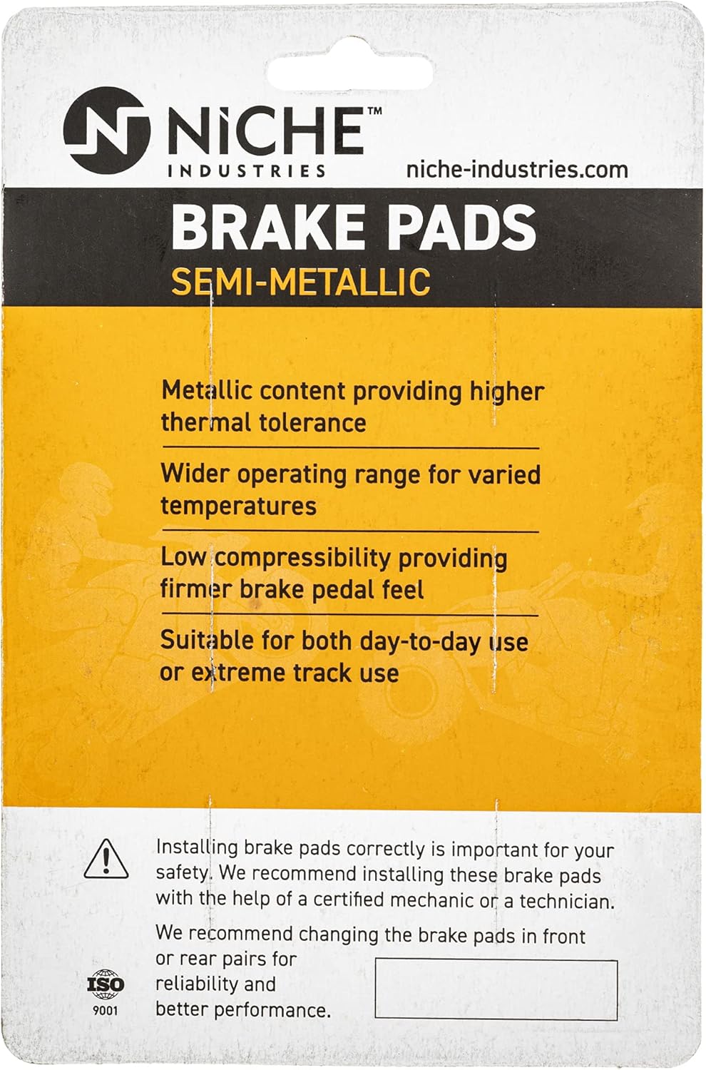NICHE Brake Pad Set for Polaris RMK 800 Pro 600 Assault SKS 850 2206462 Rear Semi-Metallic 2 Pack Pack of 2