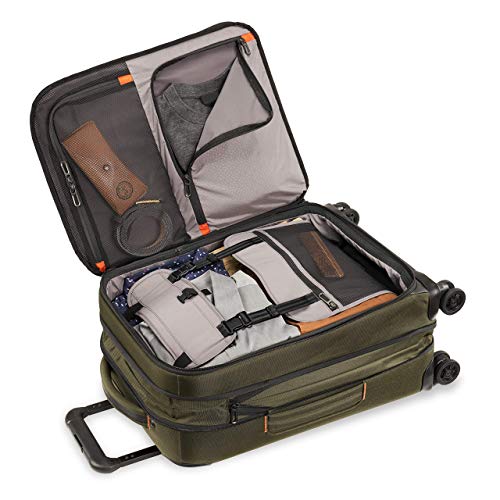 Briggs & Riley Domestic 22" Carry On Expandable Spinner - Luggage for Travel, Suitcases with Wheels, Softside Rolling Bag for Men & Women, Self-Repairing Zipper - ZDX Collection, Hunter