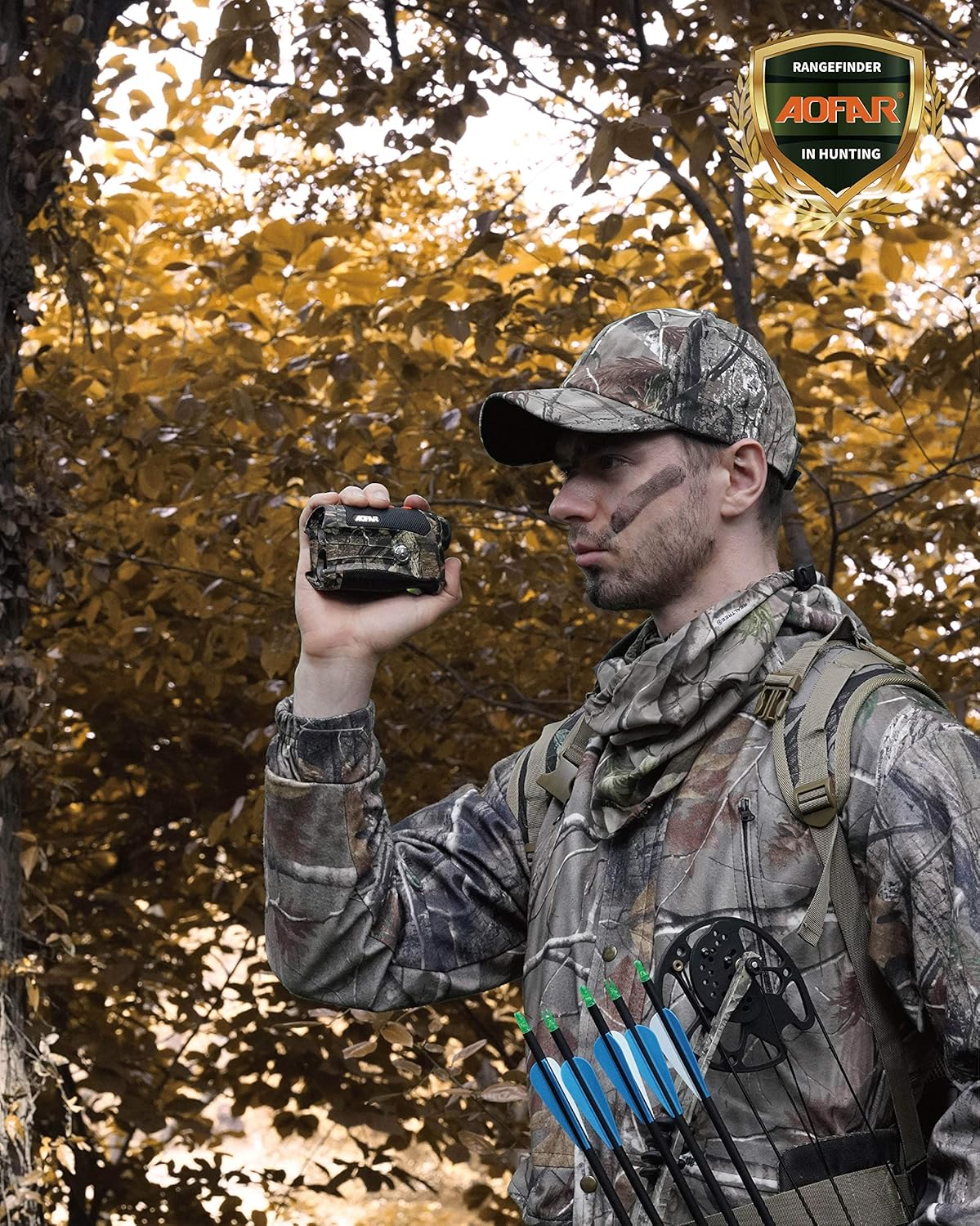 AOFAR HX-1200T Range Finder for Hunting Archery, 1200 Yards with Angle and Horizontal Distance, Shooting Wild Waterproof Coma Rangefinder, 6X 25mm, Range and Bow Mode, Free Battery Gift Package