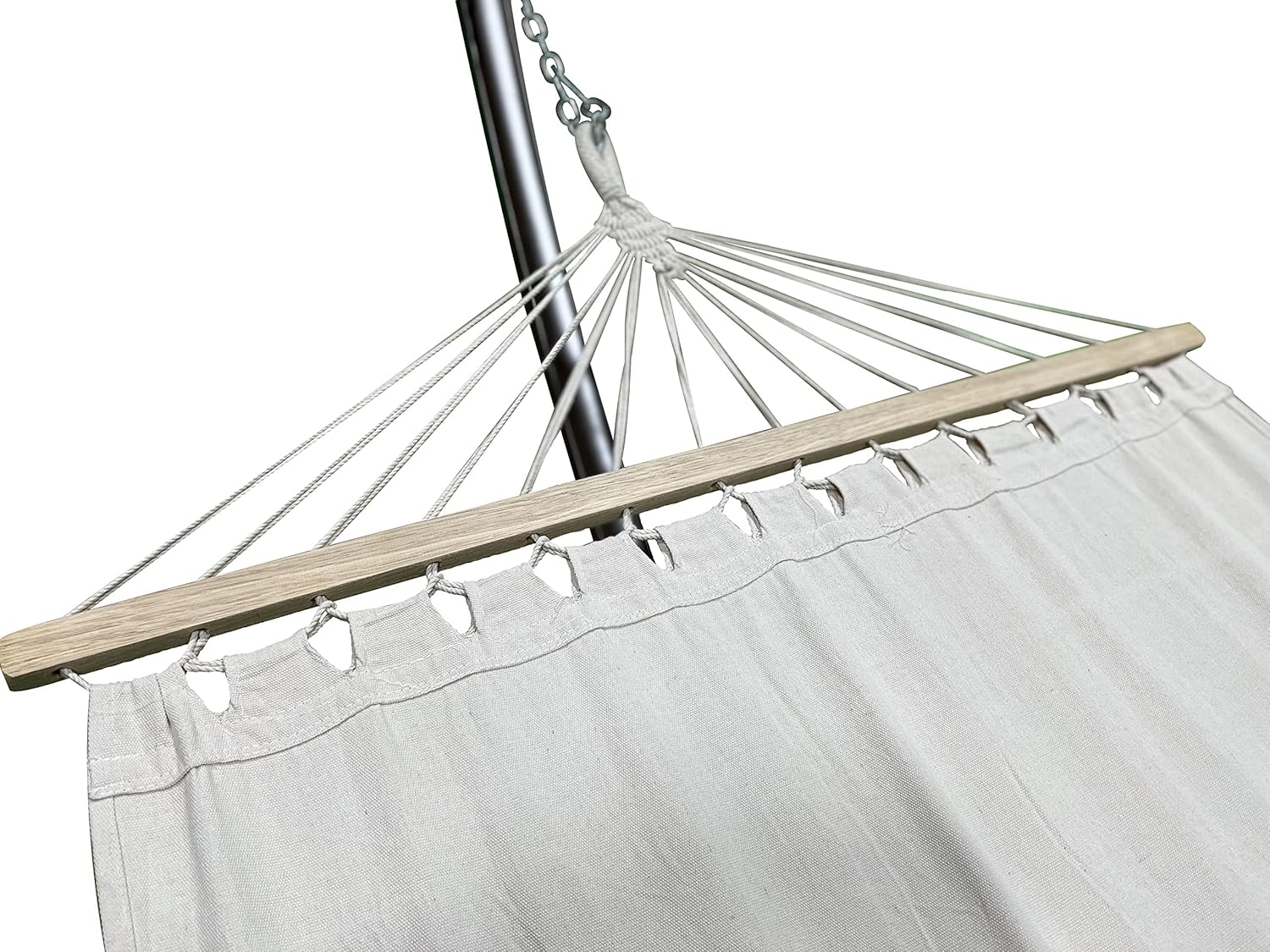 12Ft. Powder Coated Galvanized Steel Arc Hammock Stand w/Single Person Beige Bed. New Indoor/Outdoor Design(Brown)