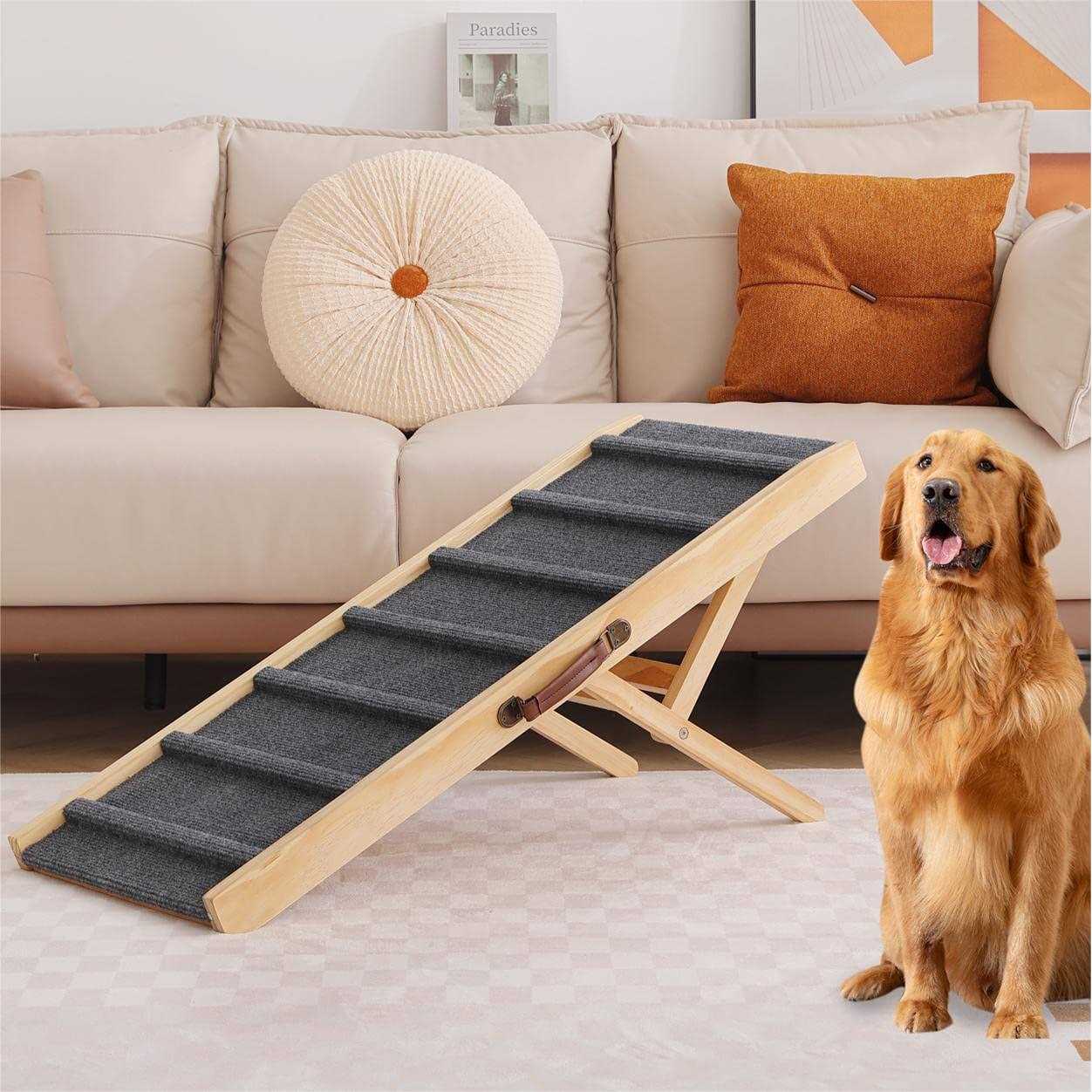 Smilebaby Large Dog Pet Ramp Stairs for Bed Car Truck Couch SUV,Dog Pet Ramp for Small Large Dogs Pets to Get on High Bed Truck Couch Sofa - Pet Supplies online store