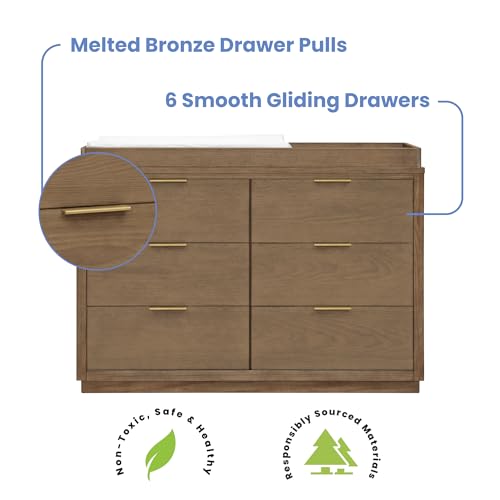 Delta Children Forever 6 Drawer Dresser - Naturals Collection, Teak Brown