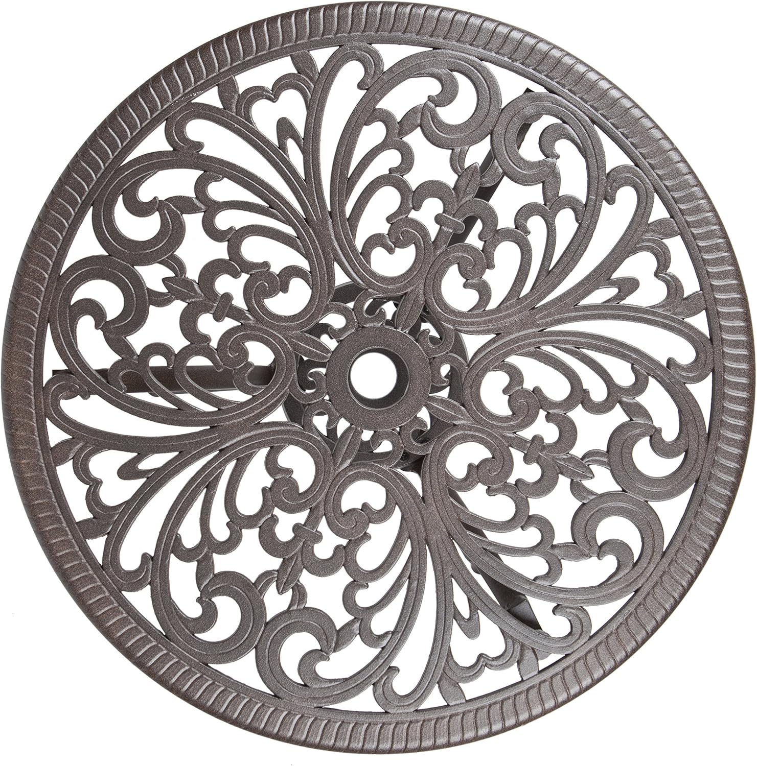 Patio Sense 61908 Faustina Cast Aluminum 3-Piece Bistro Set Two Chairs & Table Lightweight Maintenance Free Outdoor Seating - Antique Bronze Finish