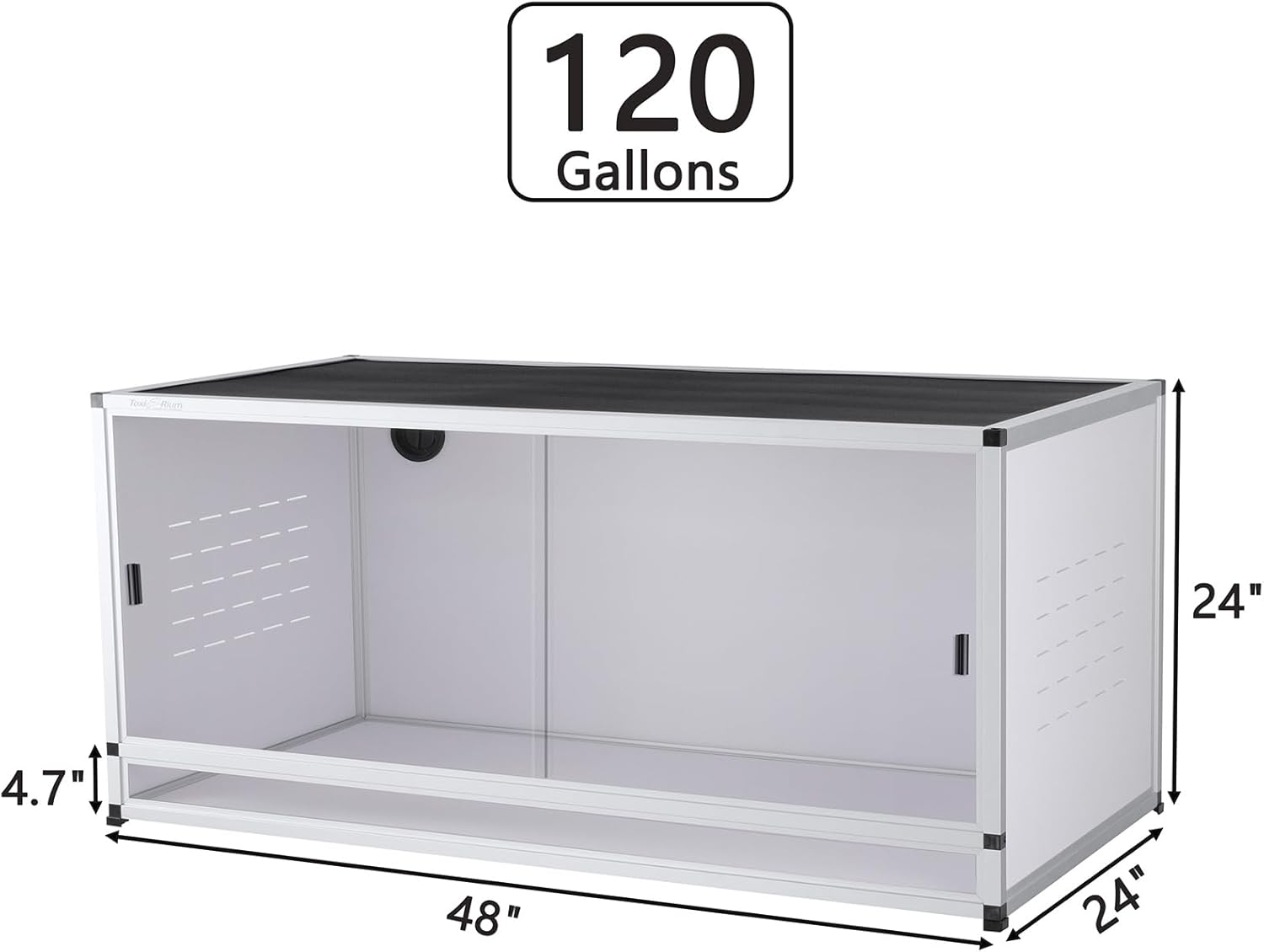 Reptile Terrarium 120 Gallon Large, PVC Enclosure Breeding Tank for Bearded Dragon Gecko Lizard Snake, Wide Breeding Lounge Vivarium Area with Ventilation, Suit for Juvenile to Adult Reptiles