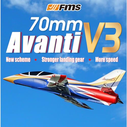 Fms Rc Jets 70mm Viper V2 EDF Navy Blue rc Airplanes for Adults for Trainer for Beginners 6 CH Remote Control Planes PNP (NO Control Battery Charger)