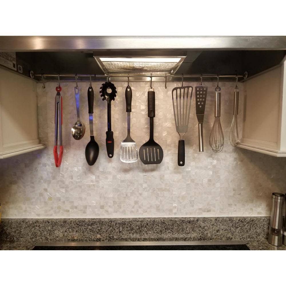 12 in. x 12 in. Mother of Pearl Shell Mosaic Tile Backsplash in White