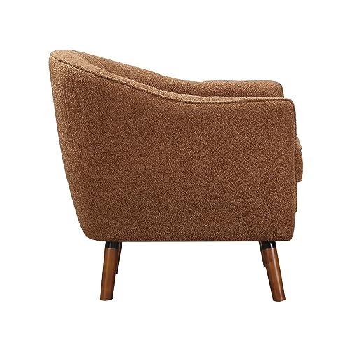 Lexicon Alard Tufted Fabric Barrel Accent Chair, Charcoal