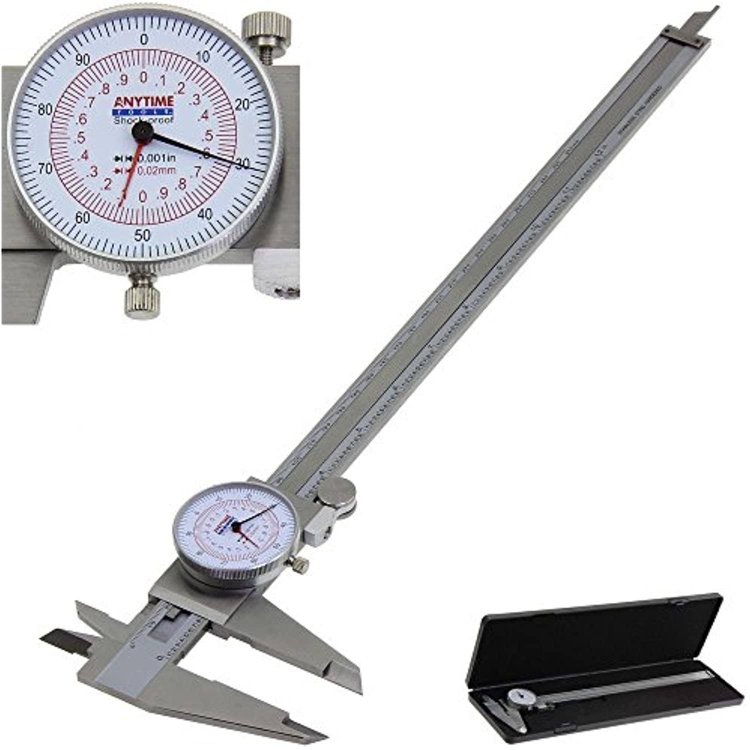 Anytime Tools Dial Caliper 12 / 300mm Dual Reading Scale Metric SAE Standard inch mm