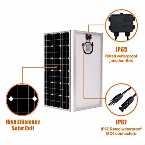 Rich Solar 100 Watt 12 Volt Monocrystalline Solar Panel High Efficiency Solar Module Charge Battery for RV Trailer Camper Marine