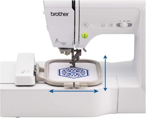 Brother SE600 Sewing and Embroidery Machine, 80 Designs, 103 Built-In Stitches, Computerized, 4" x 4" Hoop Area, 3.2" LCD Touchscreen Display, 7 Included Feet